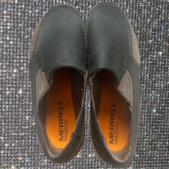 Merrell barefoot loafer slip on shoes outdoors vibram sole grippy outdoorsman